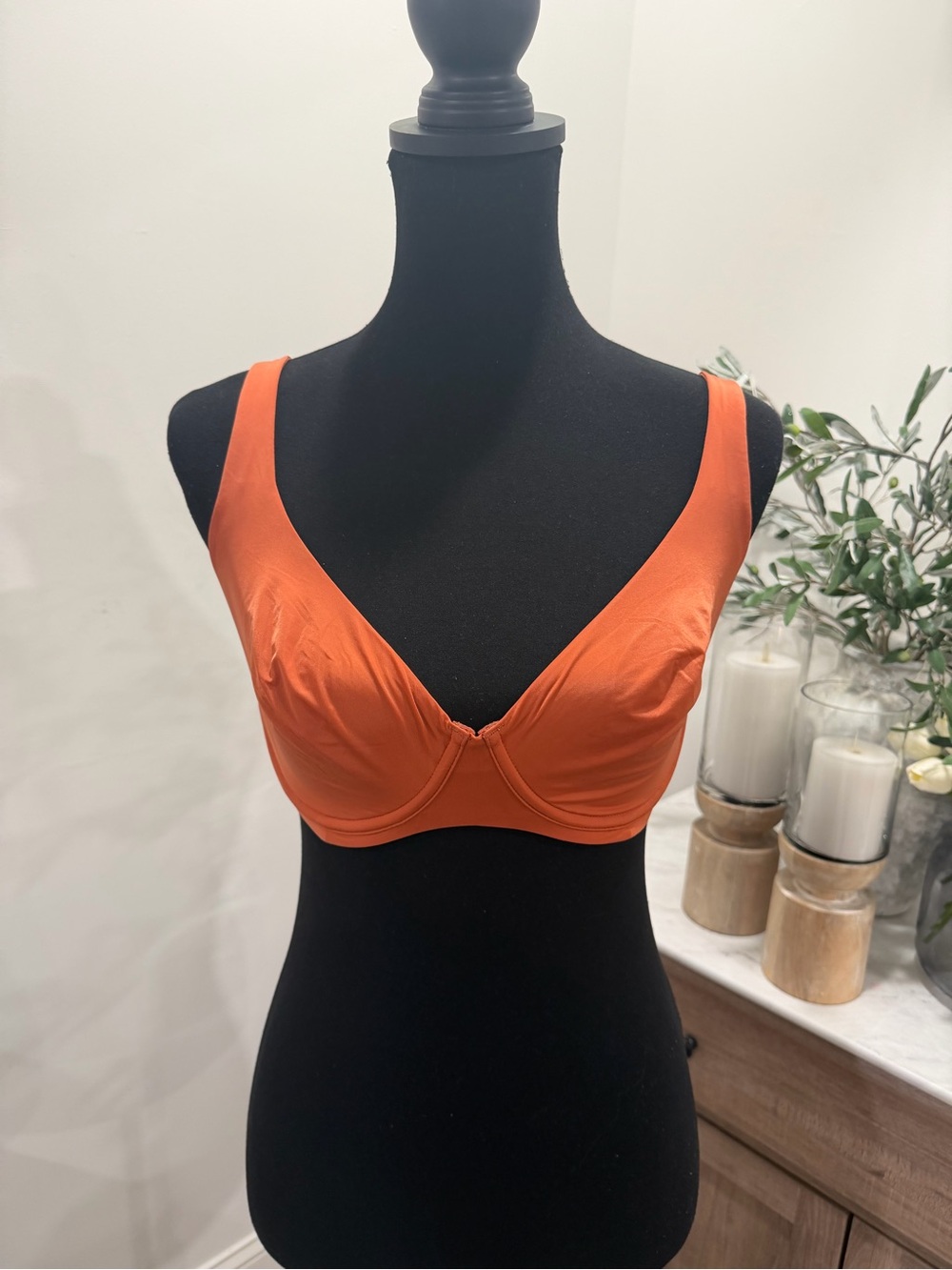 CUUP The Scoop Micro Unlined Underwire Bra in Clay/Bright Orange